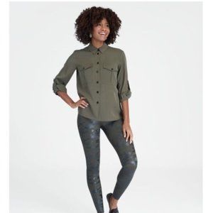 NWT SPANX Faux leather camo leggings
